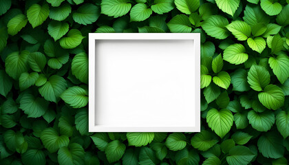 lush green leaves arranged in a dense pattern. The leaves vary in size and shape