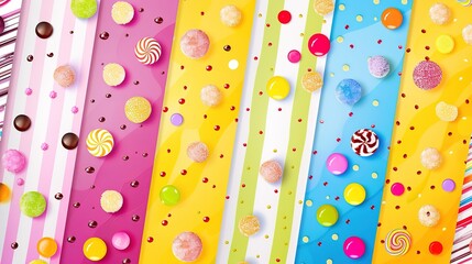 Explore the Vivid World of Colorful Stripe Candy and Dessert Background Patterns! These vibrant patterns bring a burst of sweetness and energy to any project. Whether you're designing for a bakery, cr