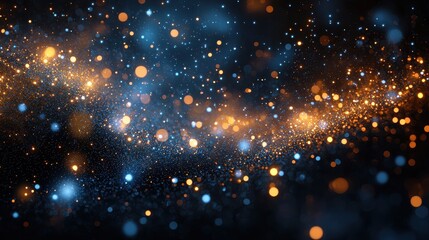 Stunning Abstract Galaxy Background with Glowing Particles and Lights