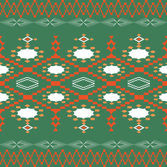 The geometric ethnic pattern of traditional style. Navajo, America Indian patterns. Design for background, wallpaper, clothing, wrapping, Batik, fabric, and prints. Vector illustration.