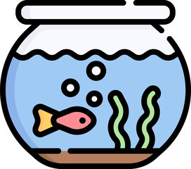 fish tank Illustration on a white background.