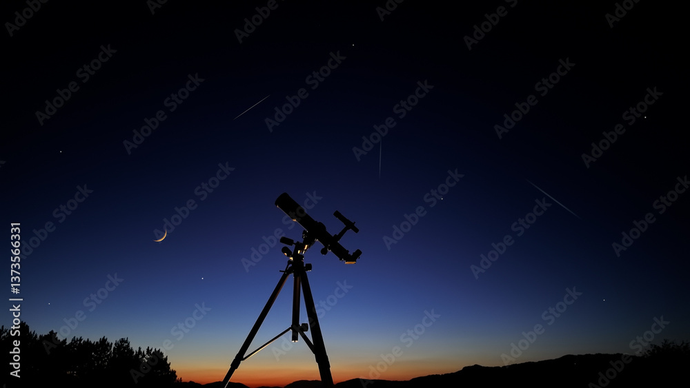 Canvas Prints astronomical telescope for observing stars, planets, moon and other celestial objects.