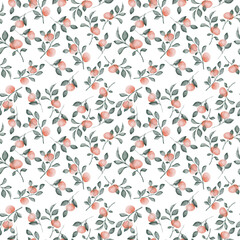 Seamless pattern, background. Wallpaper of fruits, oranges