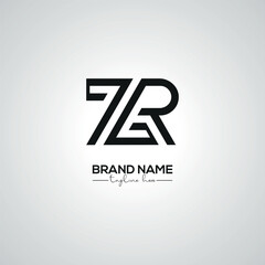 Minimal ZR RZ Lettermark Logo Design for Corporate Branding.