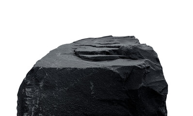 Stone Rock from podium stage isolated on background for Product Display platform Black Sea Rocky...