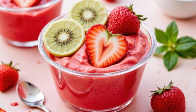 A homemade dessert bursting with vibrant colors and fresh, sweet flavors