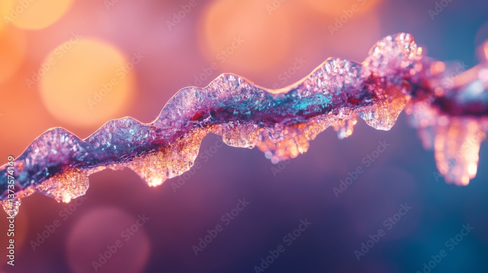 Canvas Prints a shimmering wire is adorned with sparkling dew drops in this beautiful composition. soft colors cre