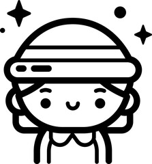 girl Illustration on a white background.