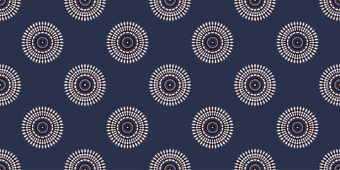 African ethnic traditional native pattern. Seamless pattern beautiful Kitenge, chitenge, dutch wax, and Ankara style. Design for carpet, wallpaper, clothing, wrapping, fabric, cover, dress. Vector