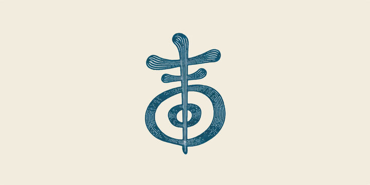 Hon Sha Ze Sho Nen. Reiki Symbol Vector Illustration