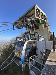 A cablecar overlooks Borgo Maggiore, San Marino, Europe