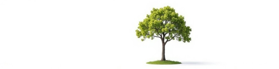 Obraz premium Single isolated tree branch on white background, serene, isolated, tree