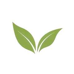 Obraz premium Simple Green Leaf Icon Representing Nature and Sustainability for Eco-Friendly Design Concepts and Organic Products