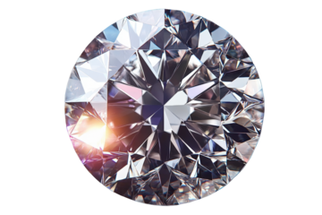 A Stunning Close-Up of a Brilliantly Cut Diamond Sparkling Against a Black Background, Showcasing Its Inner Fire and Exceptional Clarity