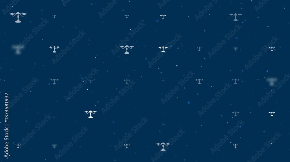 Poster template animation of evenly spaced candlestick symbols of different sizes and opacity. animation of