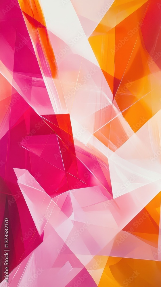 Poster Vibrant abstract geometric design featuring sharp angles and rich colors that create depth and movement in a dynamic composition
