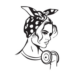 Beautiful girl gym logo 