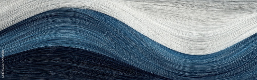Poster soft pencil strokes create a gentle gradient resembling ocean waves in blue and gray tones