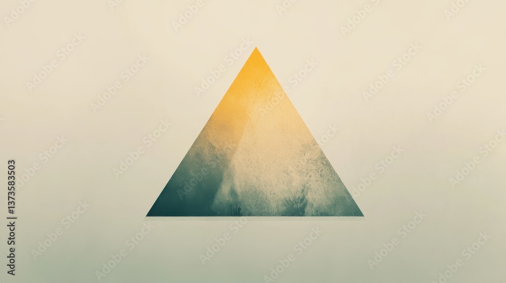 Poster Artistic representation of a triangle using negative space against a subtle textured background