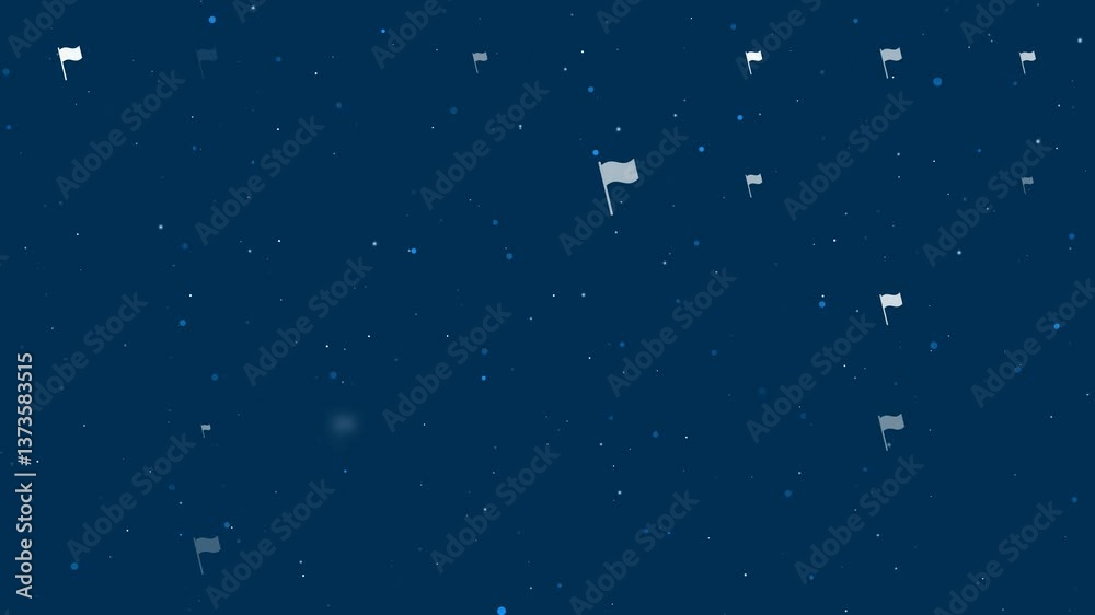 Poster template animation of evenly spaced flag symbols of different sizes and opacity. animation of transp