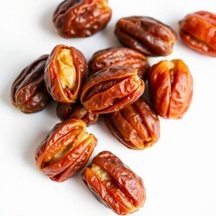 sweet dried dates isolated on white background