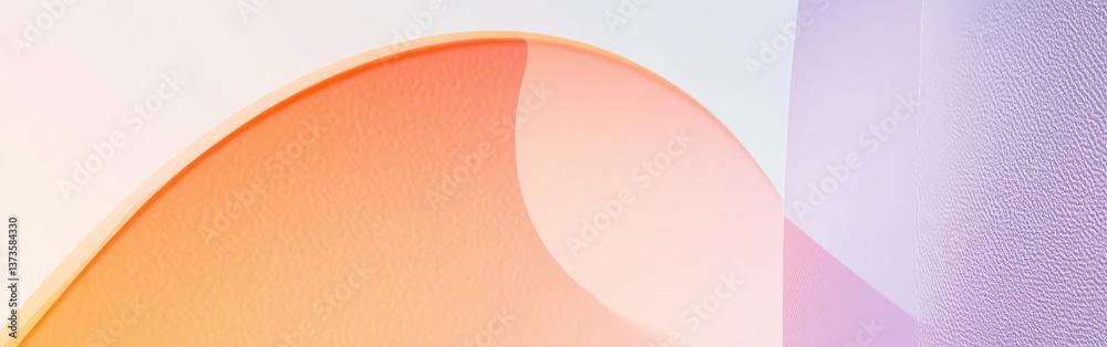 Poster Minimalist pastel peach and lavender forms create a soothing abstract composition in soft tones and gentle curves