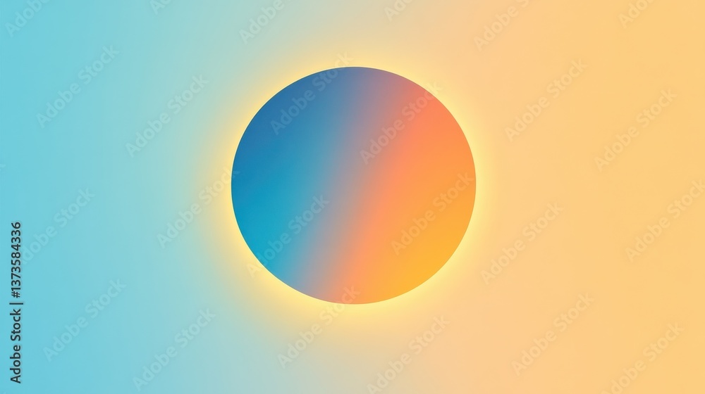 Poster gradient transition creates a soothing pastel effect from blue to amber at dawn