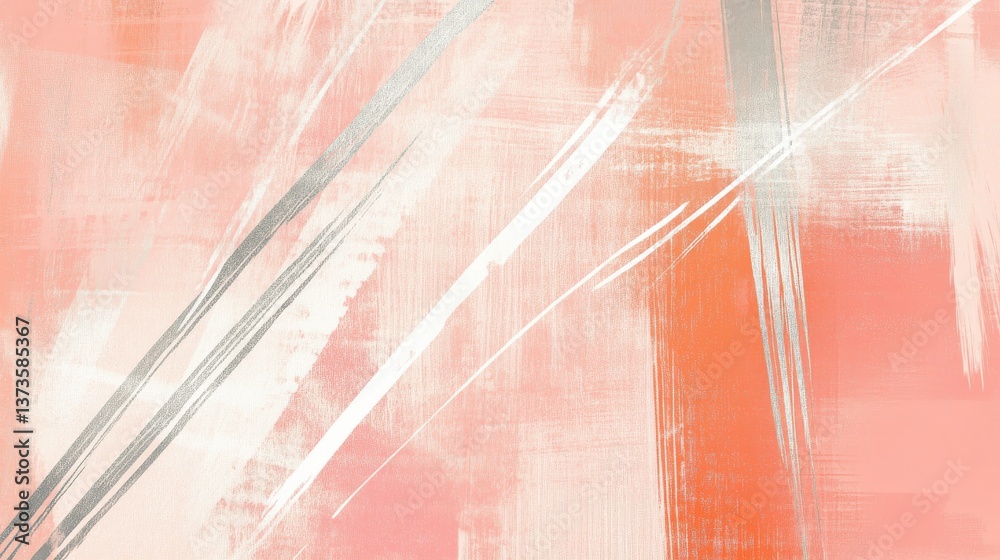Poster Elegant pencil strokes create a muted coral gradient, adding a soft touch to any artistic composition