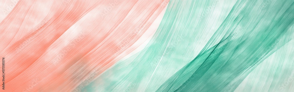 Poster Elegant strokes create a soft blend of pastel colors resembling flowing fabric in a serene composition