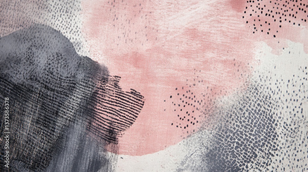 Poster elegant dotted pencil strokes create a muted wash of color on textured canvas