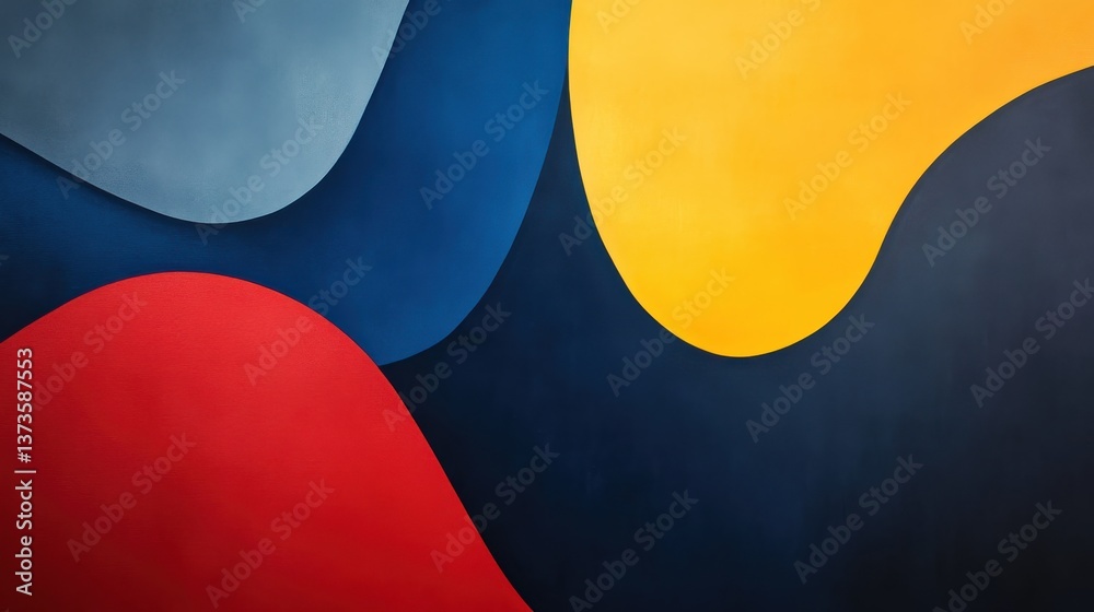 Poster vibrant abstract shapes in bold colors create a modern art expression suitable for contemporary sett