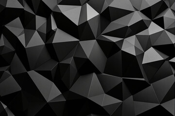Abstract geometric faceted surface with dark triangular shapes, low poly graphic style, seamless background, concept of modern digital design hobby. Ai generative