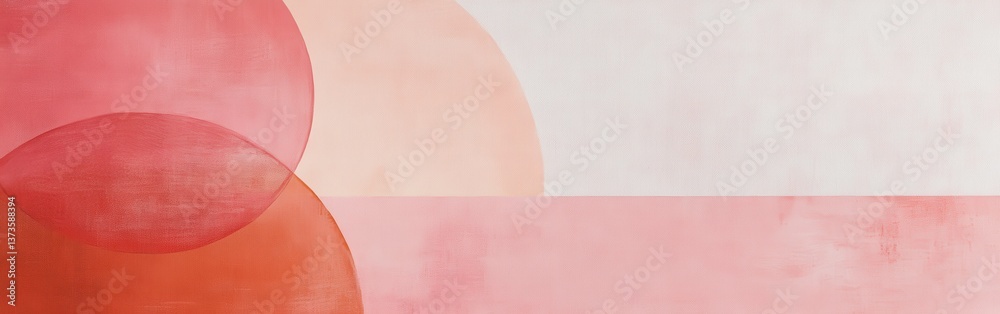Poster Abstract coral hues create a calming composition with smooth shapes and gradients blending seamlessly into one another