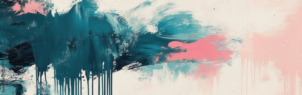 Poster Dynamic abstract composition showcasing expressive pencil strokes and vibrant colors evoking movement and emotion in visual art
