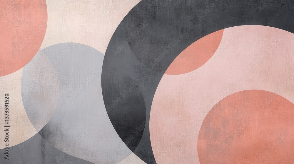 Poster Circular patterns create a complex interplay of shapes and colors in an abstract design
