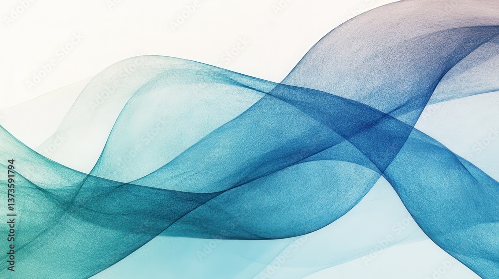 Poster Curved pencil strokes in gradient hues create an abstract flow of color and movement