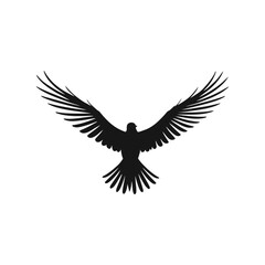 Fototapeta premium A black and white vector silhouette of a swan gliding elegantly on the water on a white background
