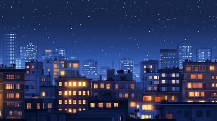 cityscape of global capability centres, low rise buildings with 3-4 floors only, clean, minimal, clutter free, Indian setup, clear sky, night view 