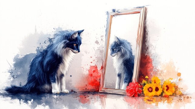 Elegant 1930s Deco-Style Mirror in Rustic Setting with Soft Lighting and Sepia-Tone Aesthetic