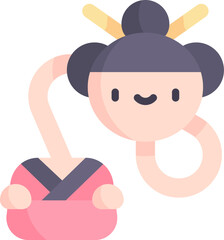 rokurokubi Illustration on a white background