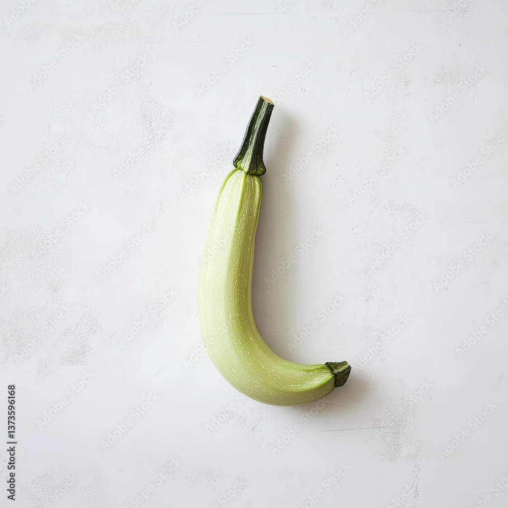 Aufkleber fresh green zucchini with a smooth surface displayed on a light background