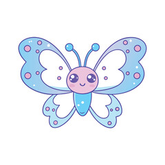 Cute Cartoon Butterfly in Blue and Pink Design