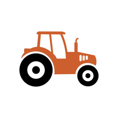 red tractor isolated on white