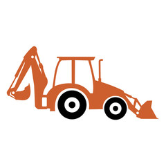 red tractor isolated on white