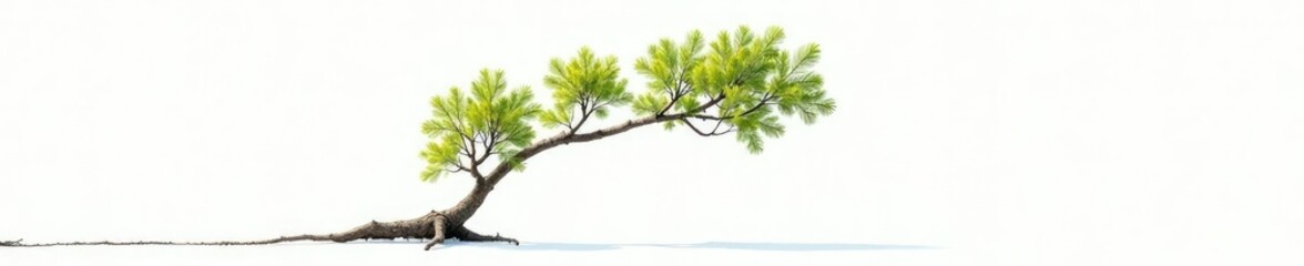 Fototapeta premium Single isolated tree branch on white background, forest, isolated, tree