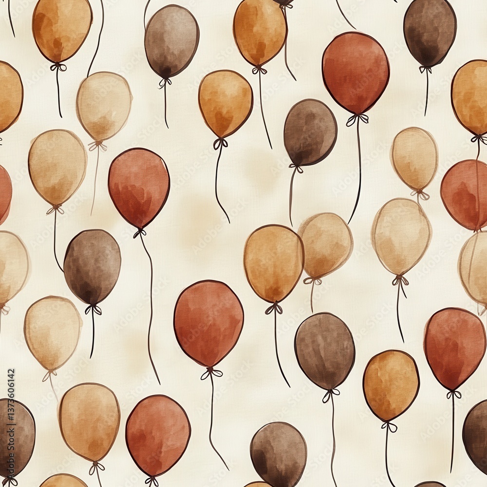 Aufkleber watercolor doodle of balloons creating a calming atmosphere for any creative space or project