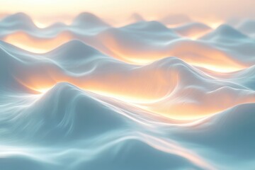Waves illuminated by soft light create a serene ocean landscape at sunset