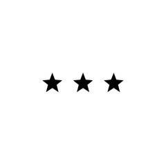 Three stars aligned horizontally against a clean backdrop offering a simple yet striking graphic representation Minimalist and modern design