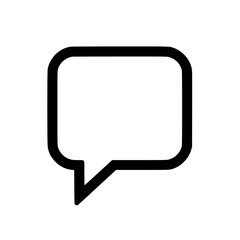 Naklejka premium A simple -outlined speech bubble icon on a It represents conversation dialogue and communication with its minimalist design
