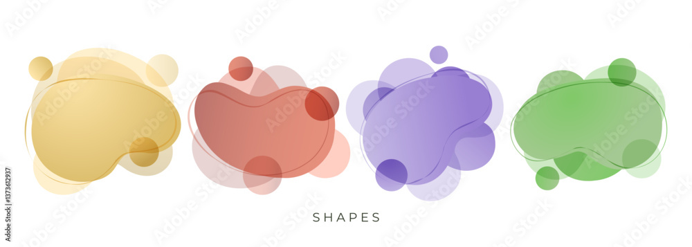 Aufkleber set of abstract liquid shapes for creative graphic design. color splashes. vector illustration.